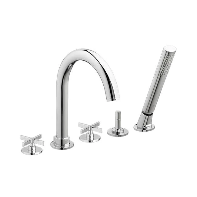 Percy 2-Handle Deck Mount Bathtub Faucet with Hand Sprayer
