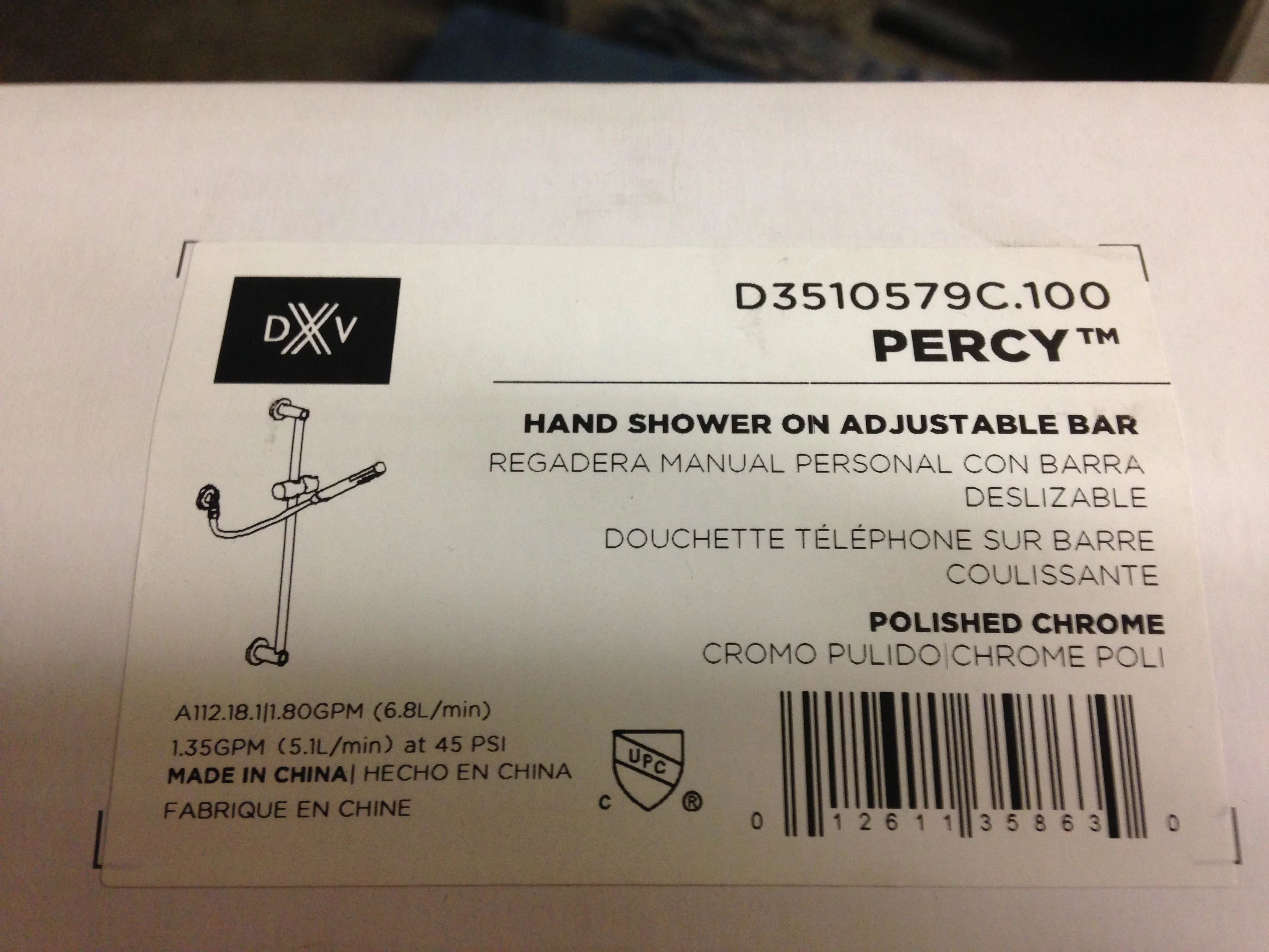 Percy Hand Shower On Adjustable Bar - Image 2