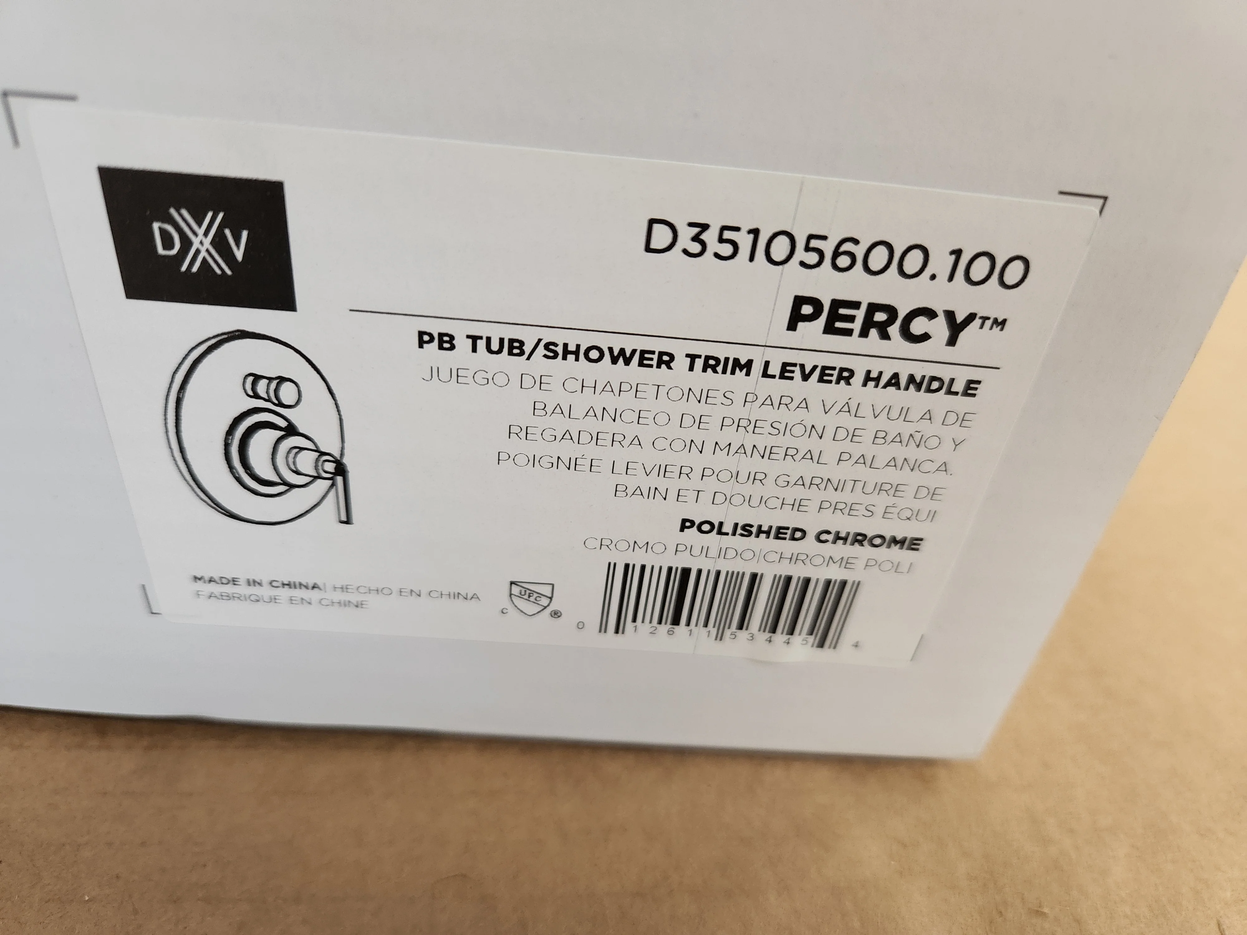 Percy Polished Chrome Pb Tub/Shower Trim Lever Handle - Image 4