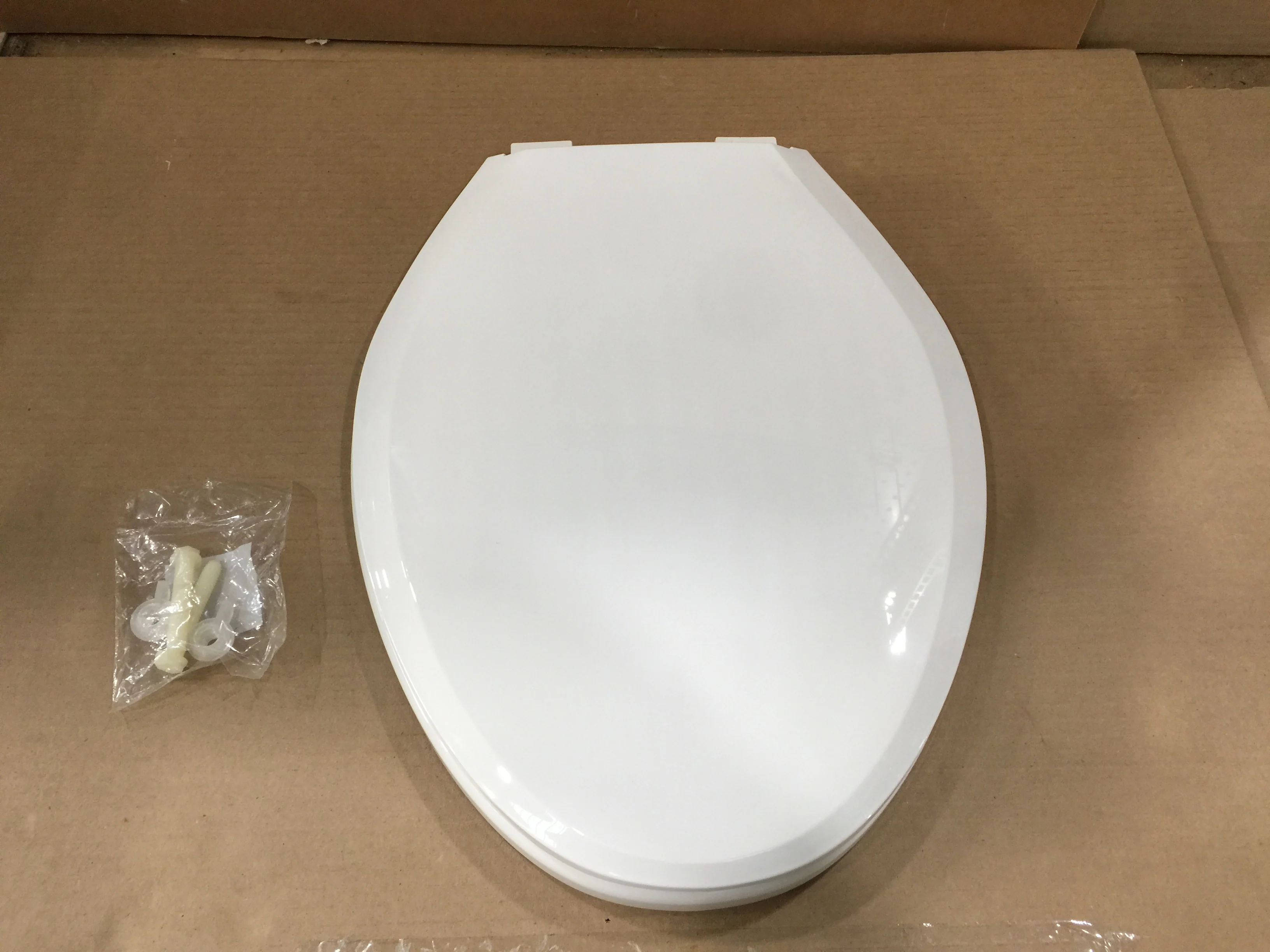Plastic Elongated Toilet Seat Cover White