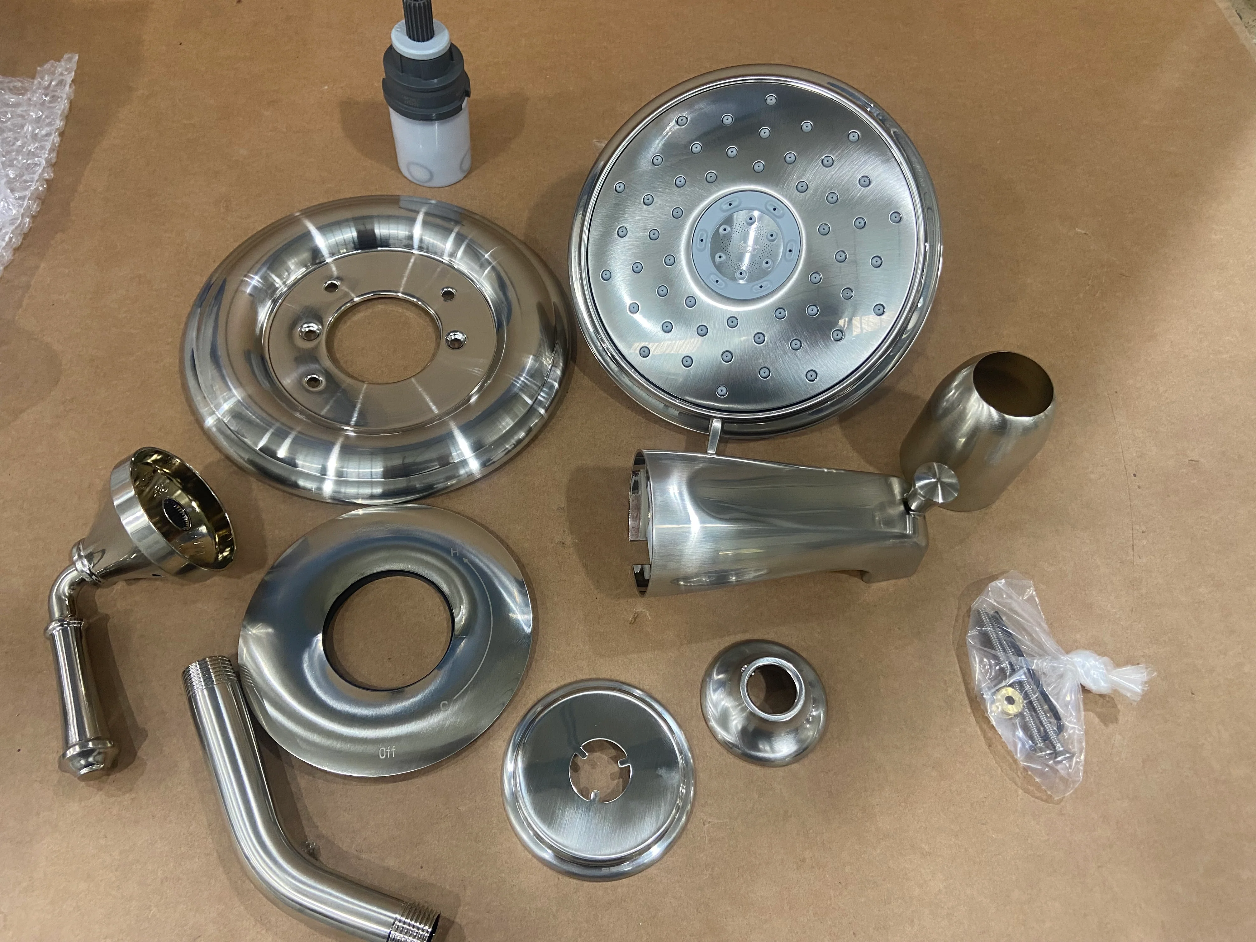 Portsmouth Brushed Nickel Bath/Shower Trim with Pressure Balance Cartridge