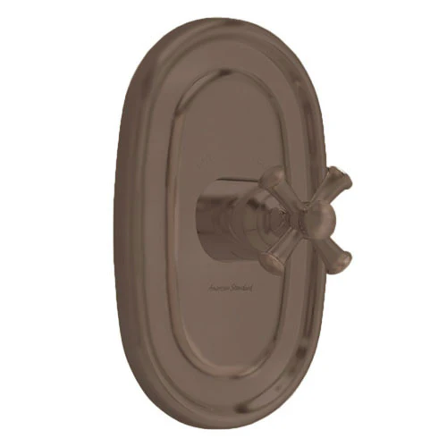 Portsmouth Central Thermostatic Trim Kit; Metal Cross Handle, Less Valve, Oil Rubbed Bronze