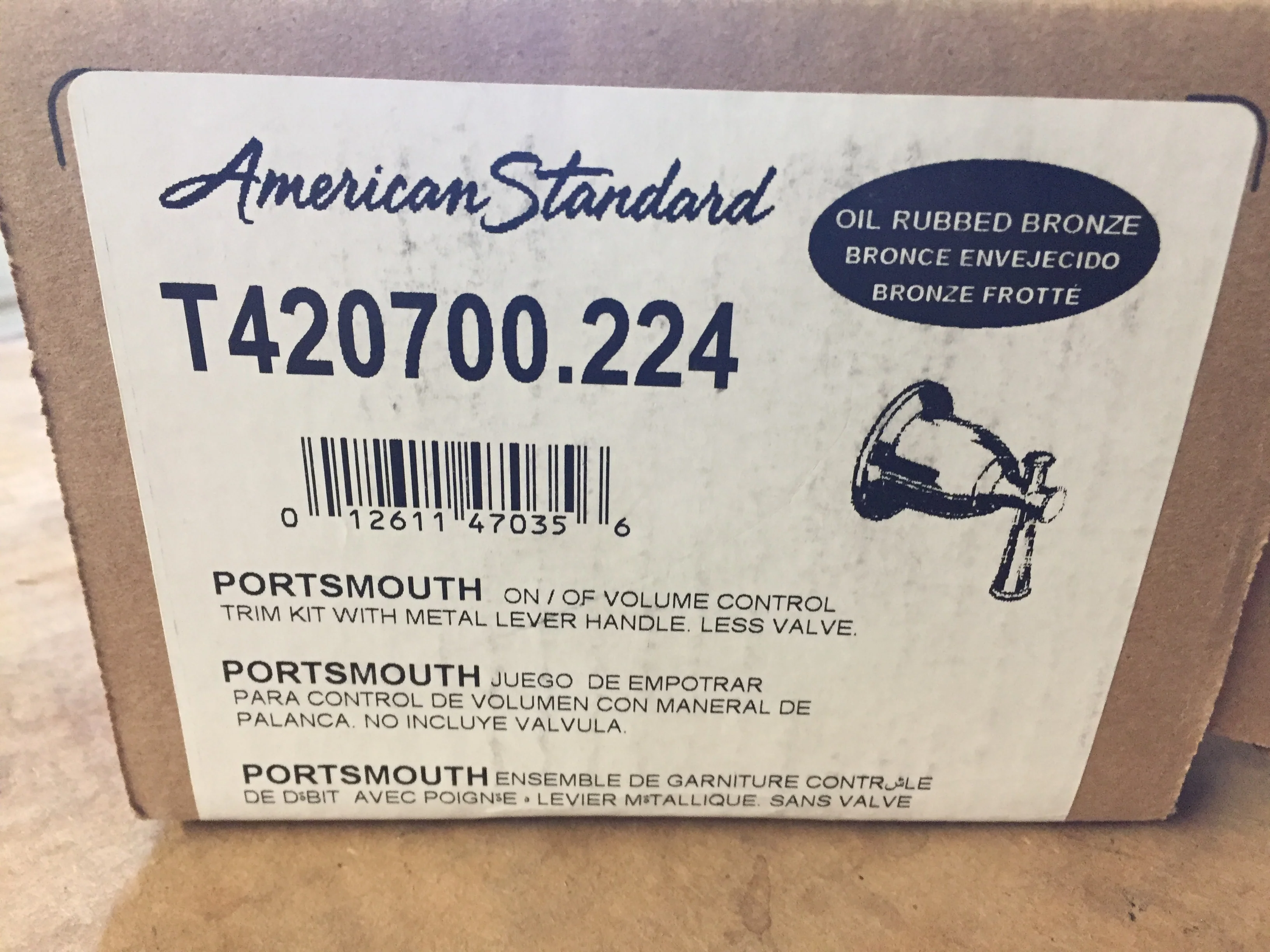 Portsmouth Oil Rubbed Bronze On/Off, Volume-Control Trim Kit - Image 3