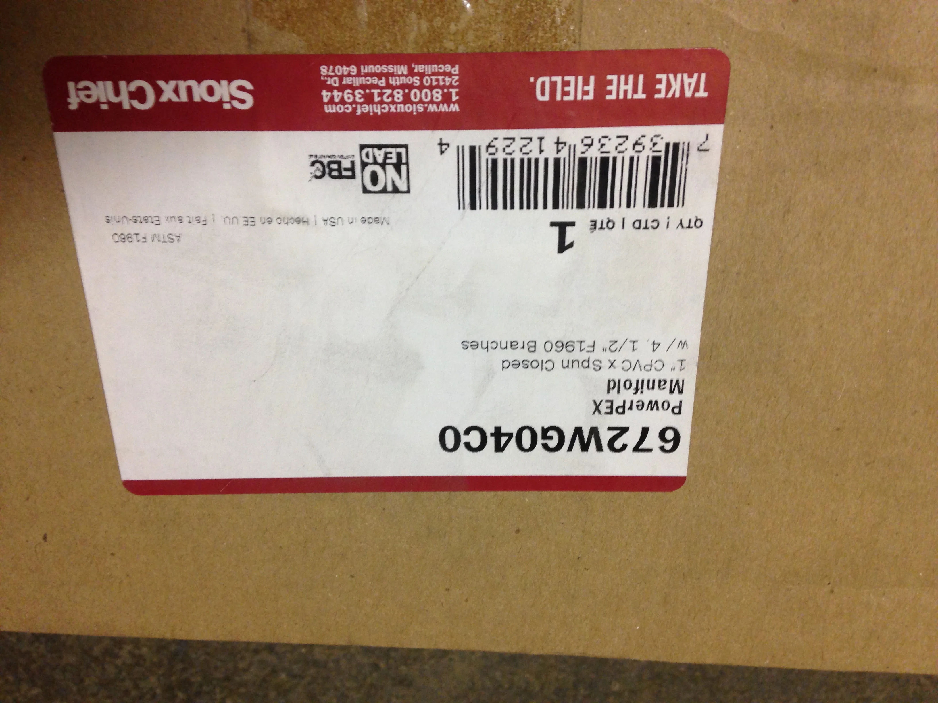 Powerpex Manifold 1"CPVC X Spun Closed w/4-1/2" F1960 Branches - Image 4