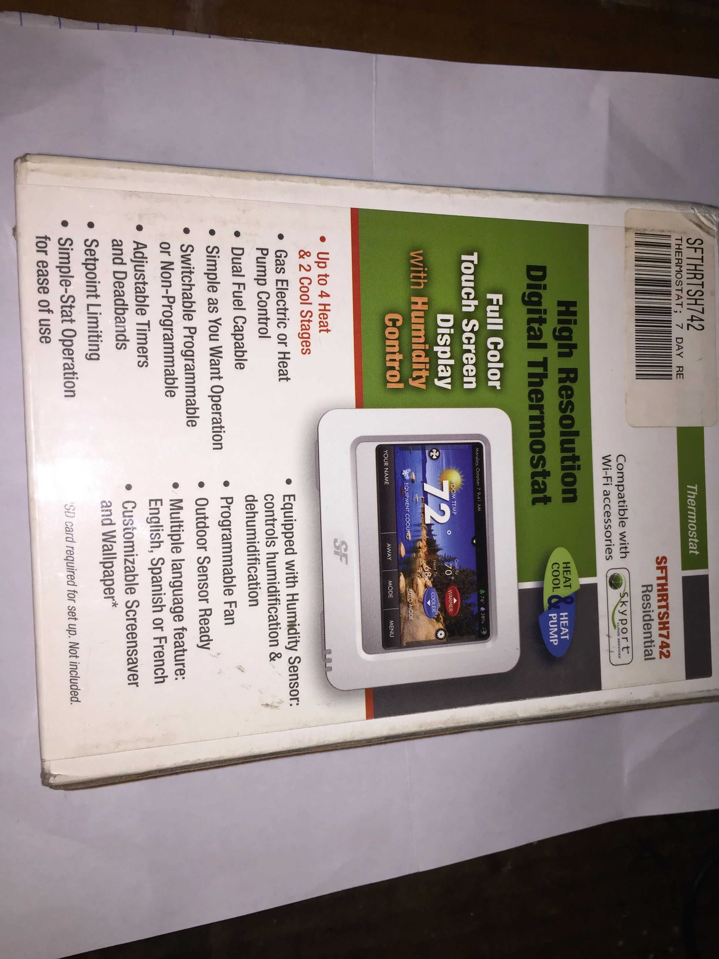 Premier Series Digital 4 Heat/ 2 Cool Thermostat With Humidity Control - Image 5