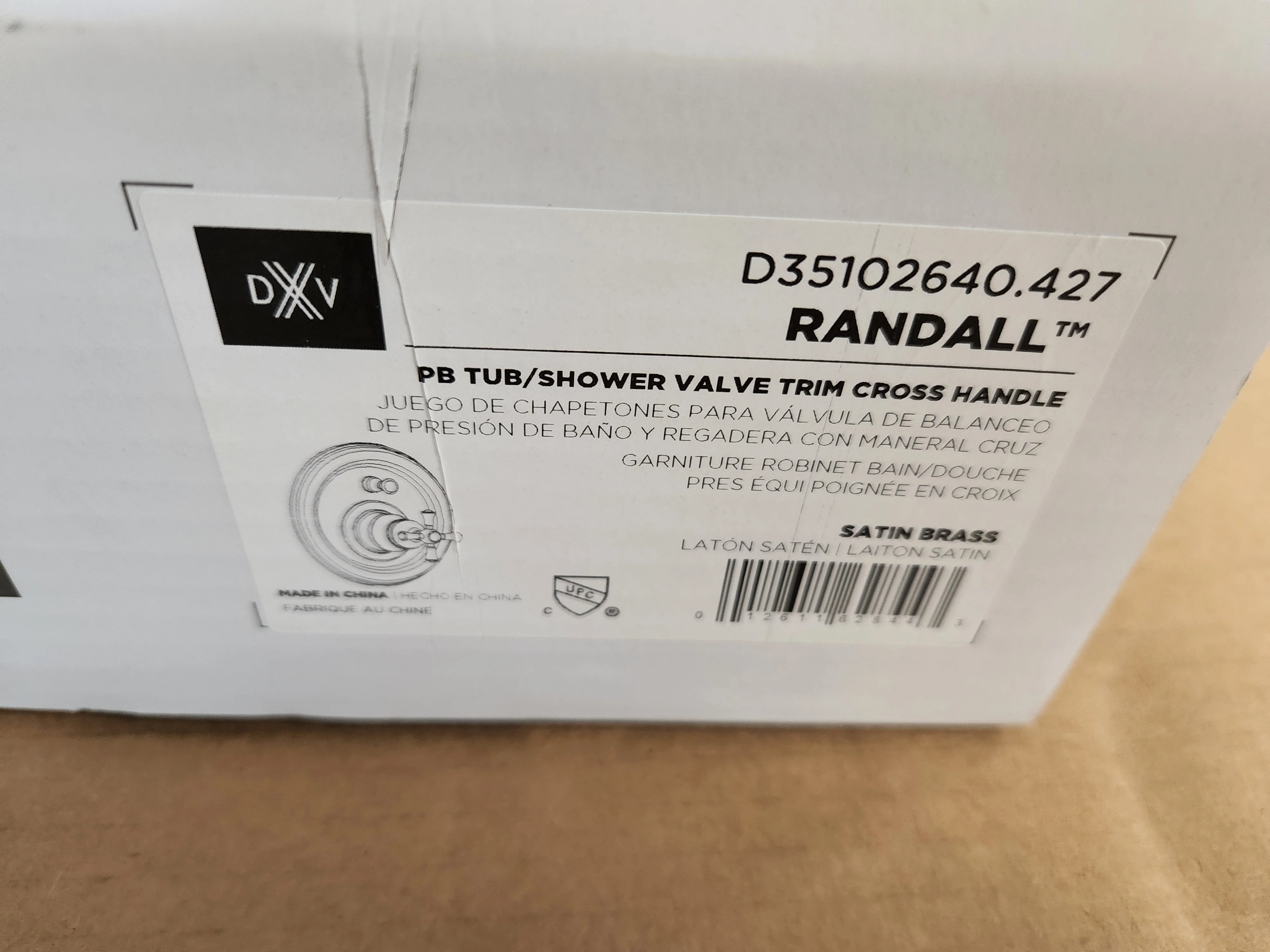 Randall Satin Brass PB Tub/Shower Valve Trim Cross Handle - Image 4
