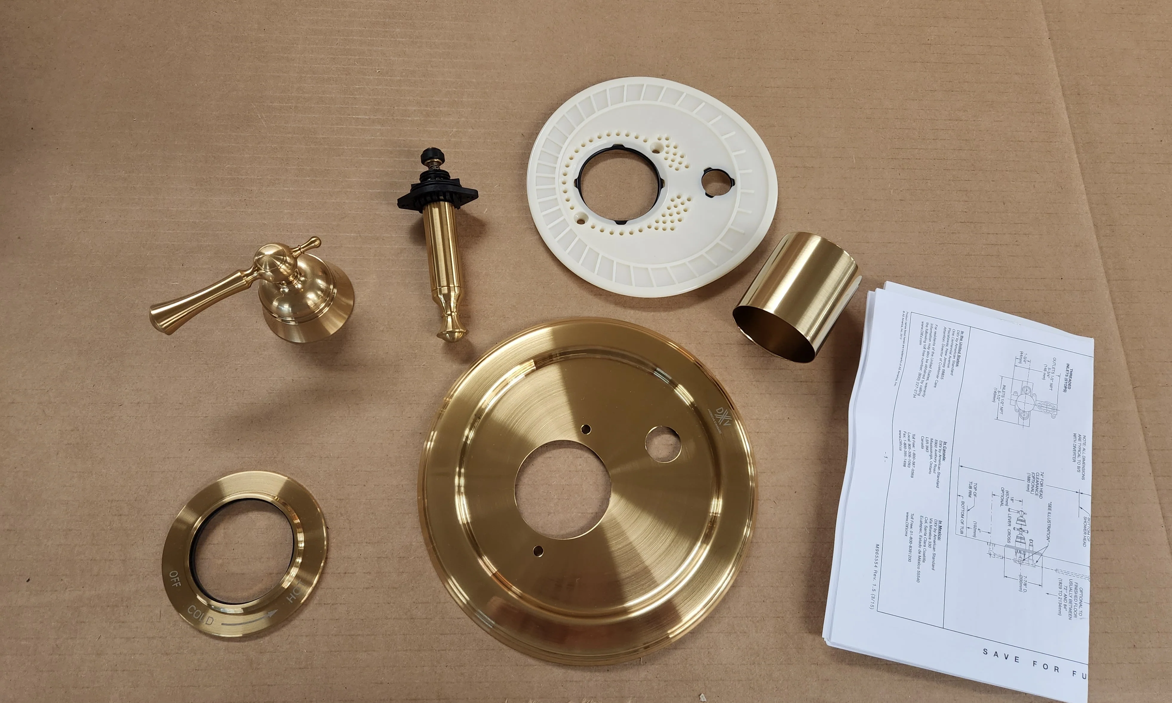 Randall Satin Brass Pressure Balance Tub/Shower Valve Trim Lever Handle - Image 2
