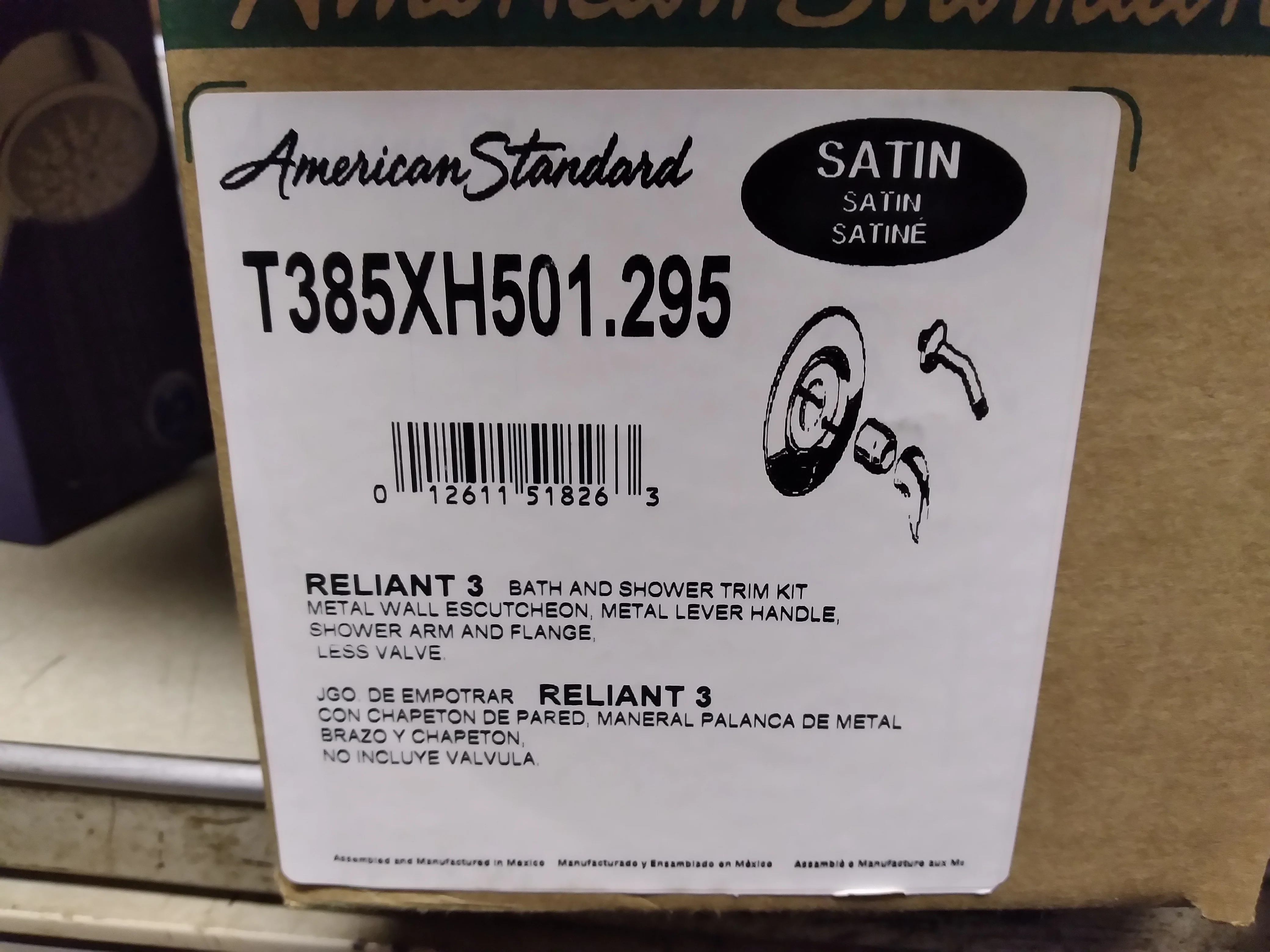 Reliant 3 Shower Trim Kit; Less Valve - Image 2