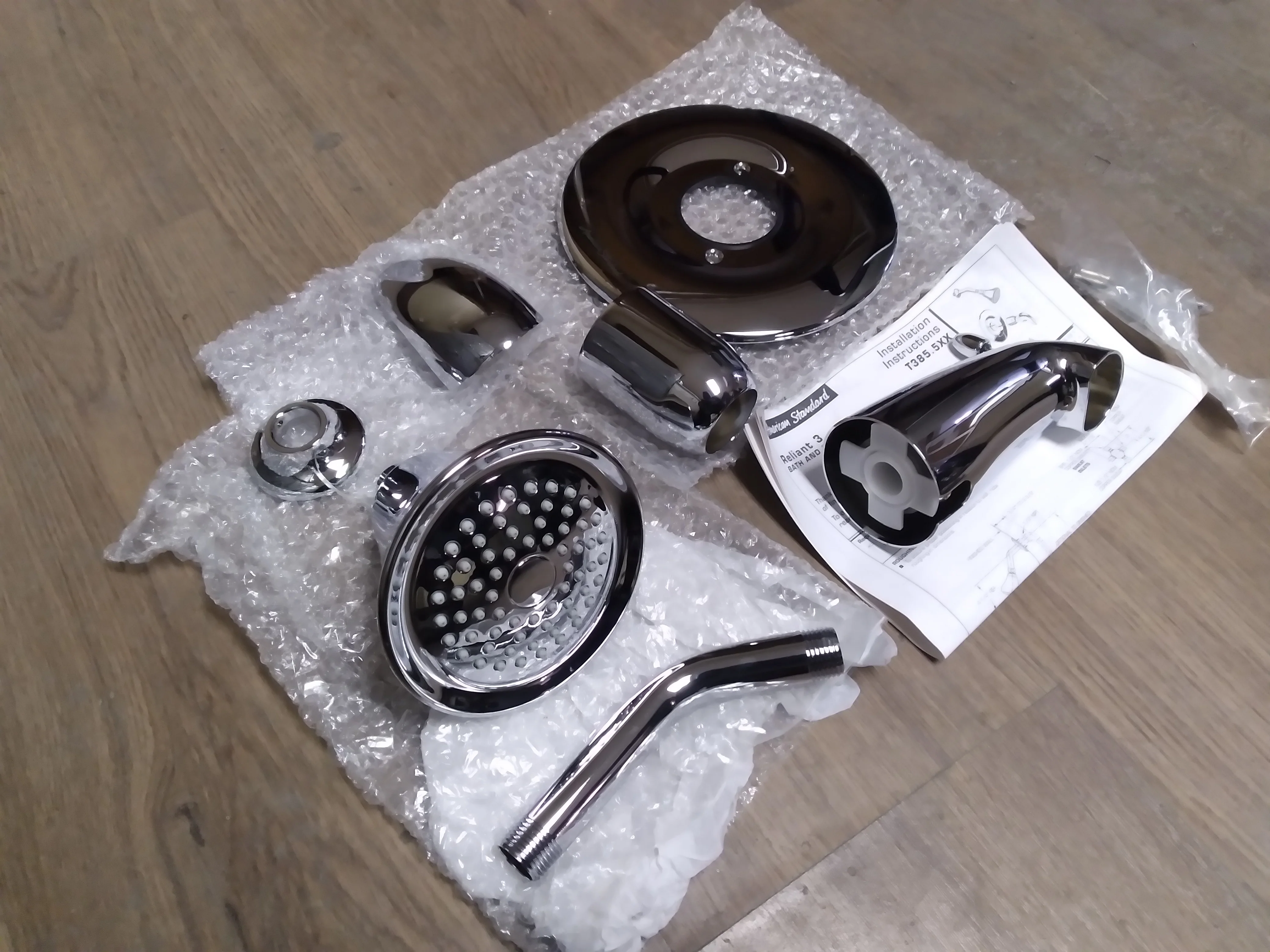 Reliant 3 Chrome Bath and Shower Trim Kit with Shower Head w/Decal - Image 2