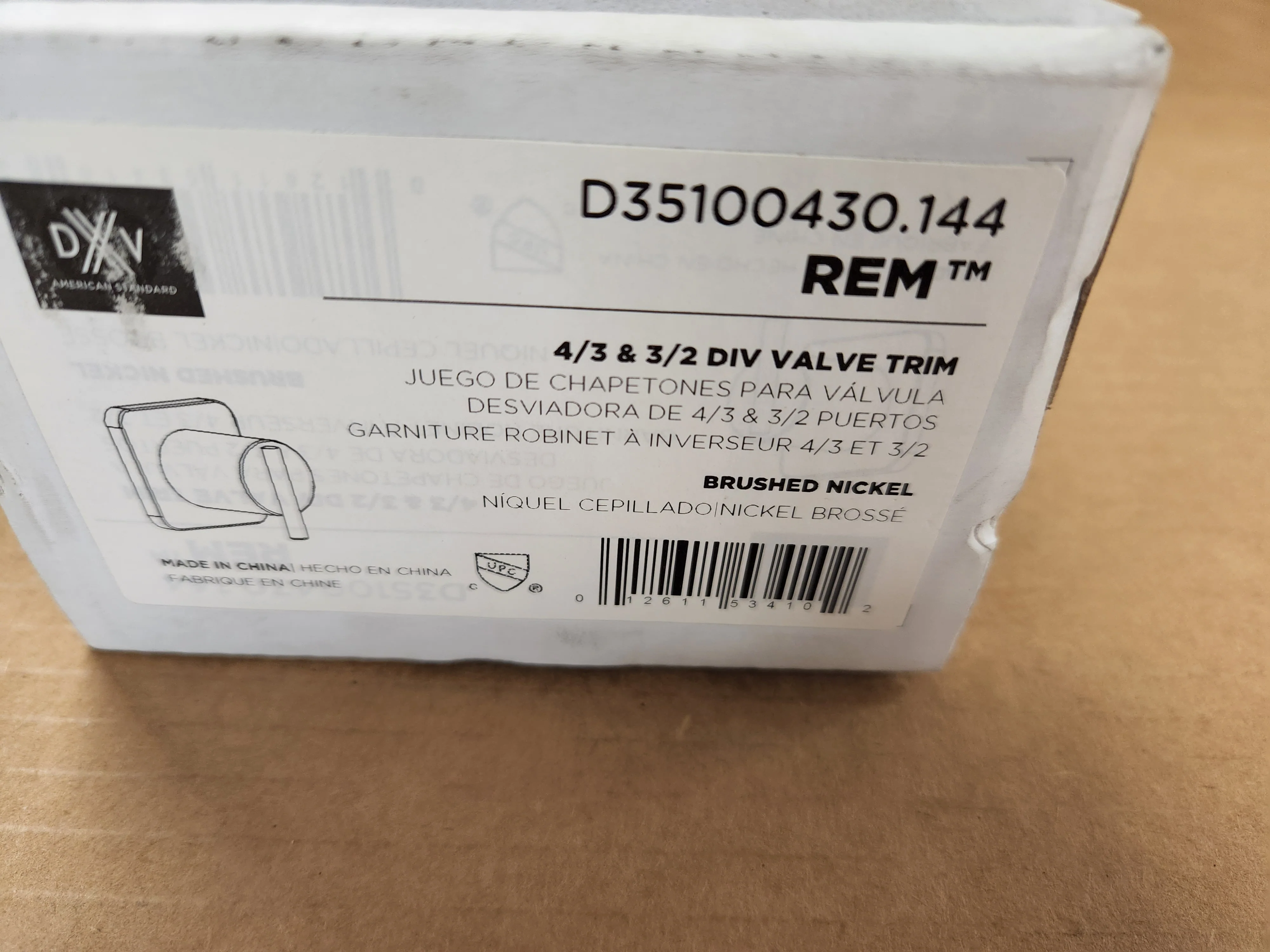 Rem Brushed Nickel 4/3" & 3/2" Div Valve Trim - Image 3