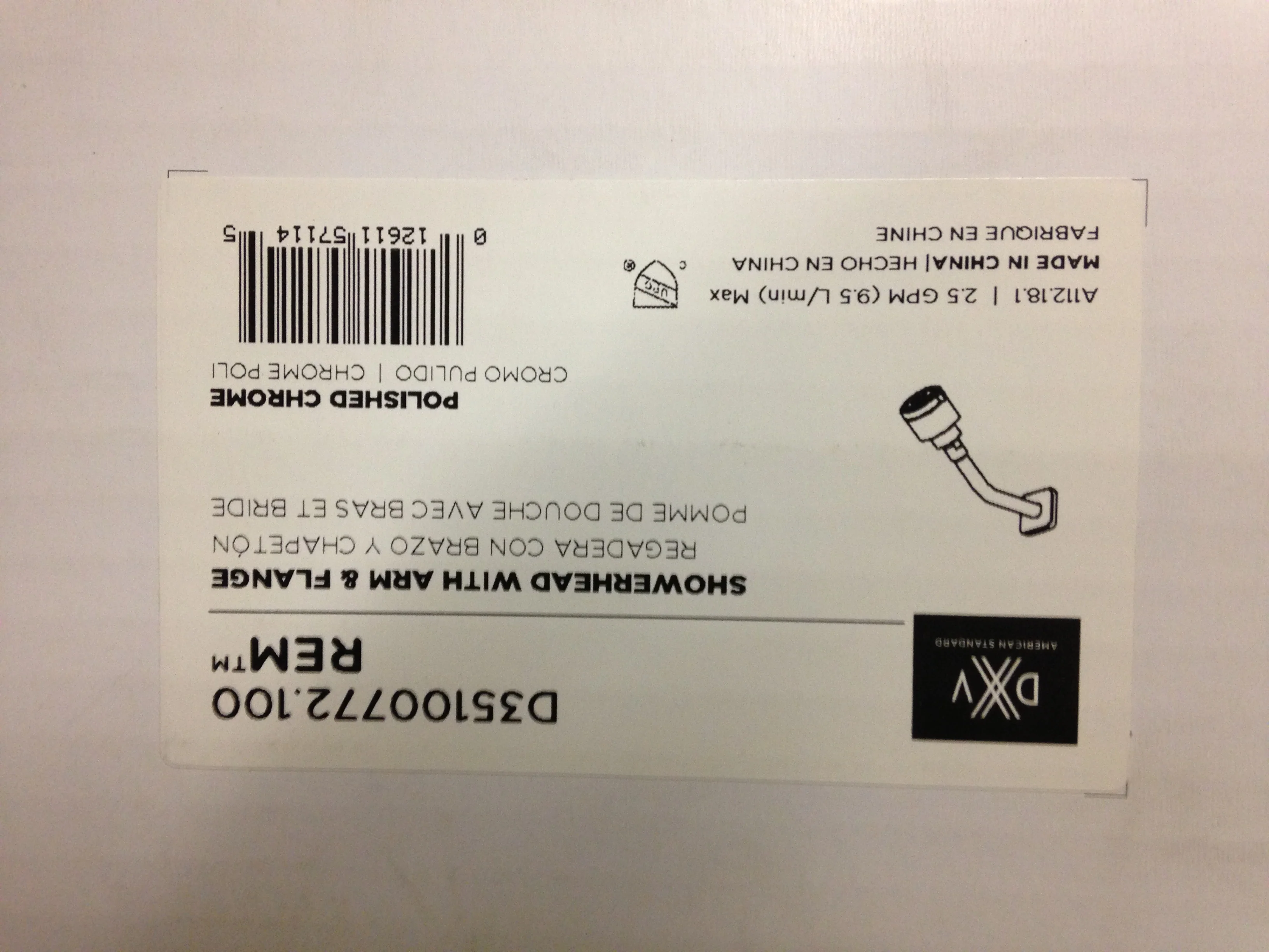 Rem Showerhead With Arm & Flange - Image 3