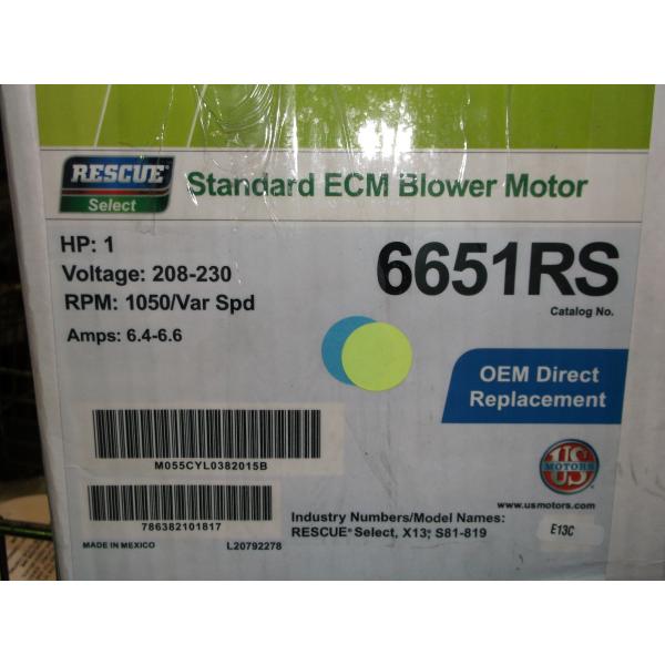 Rescue Select 1 HP 1050 RPM 208/230V Single Phase ECM Blower Motor - Image 7