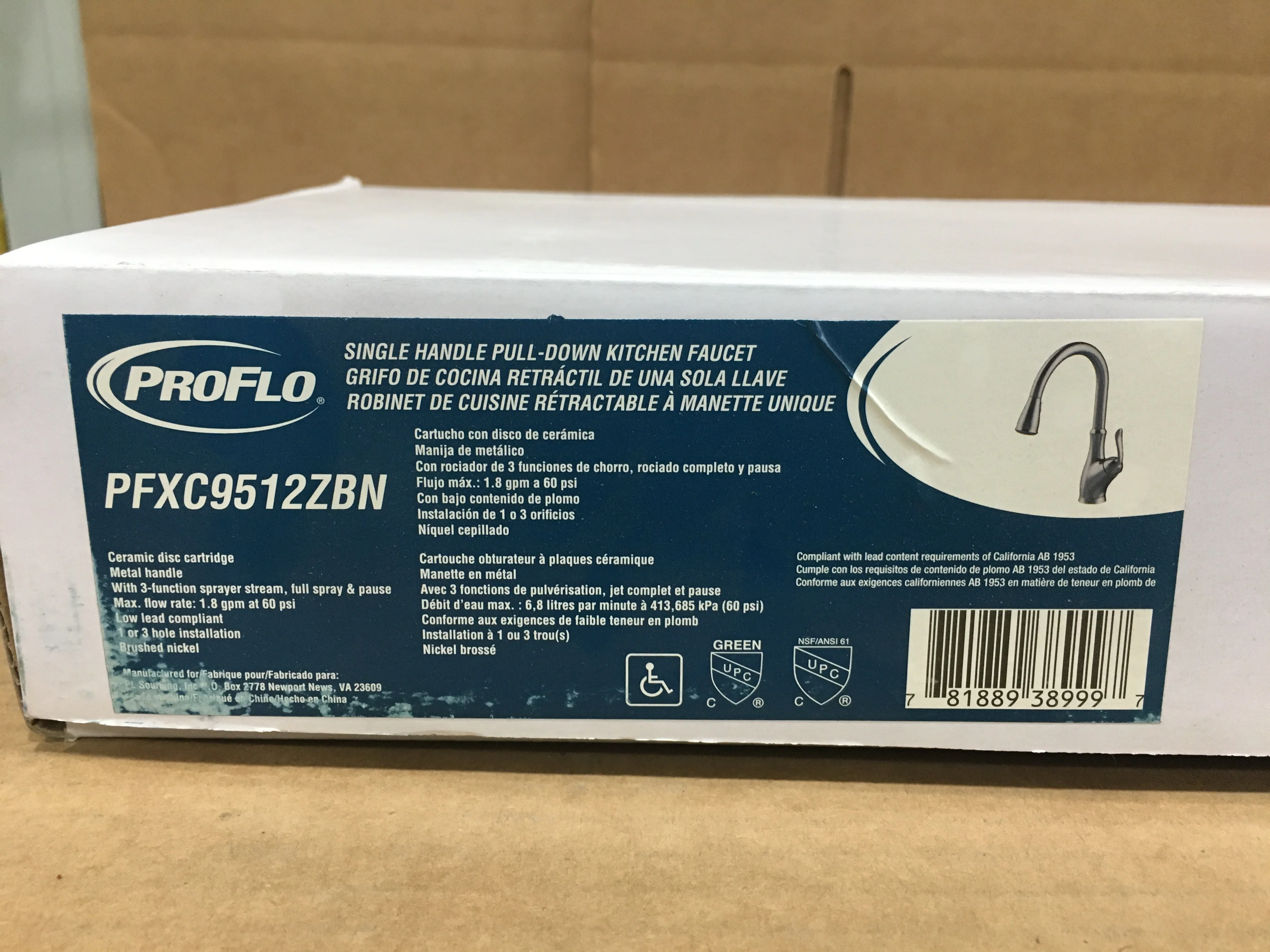 Roystone Series Single Handle Pull Out Kitchen Faucet In Brushed Nickel - Image 3