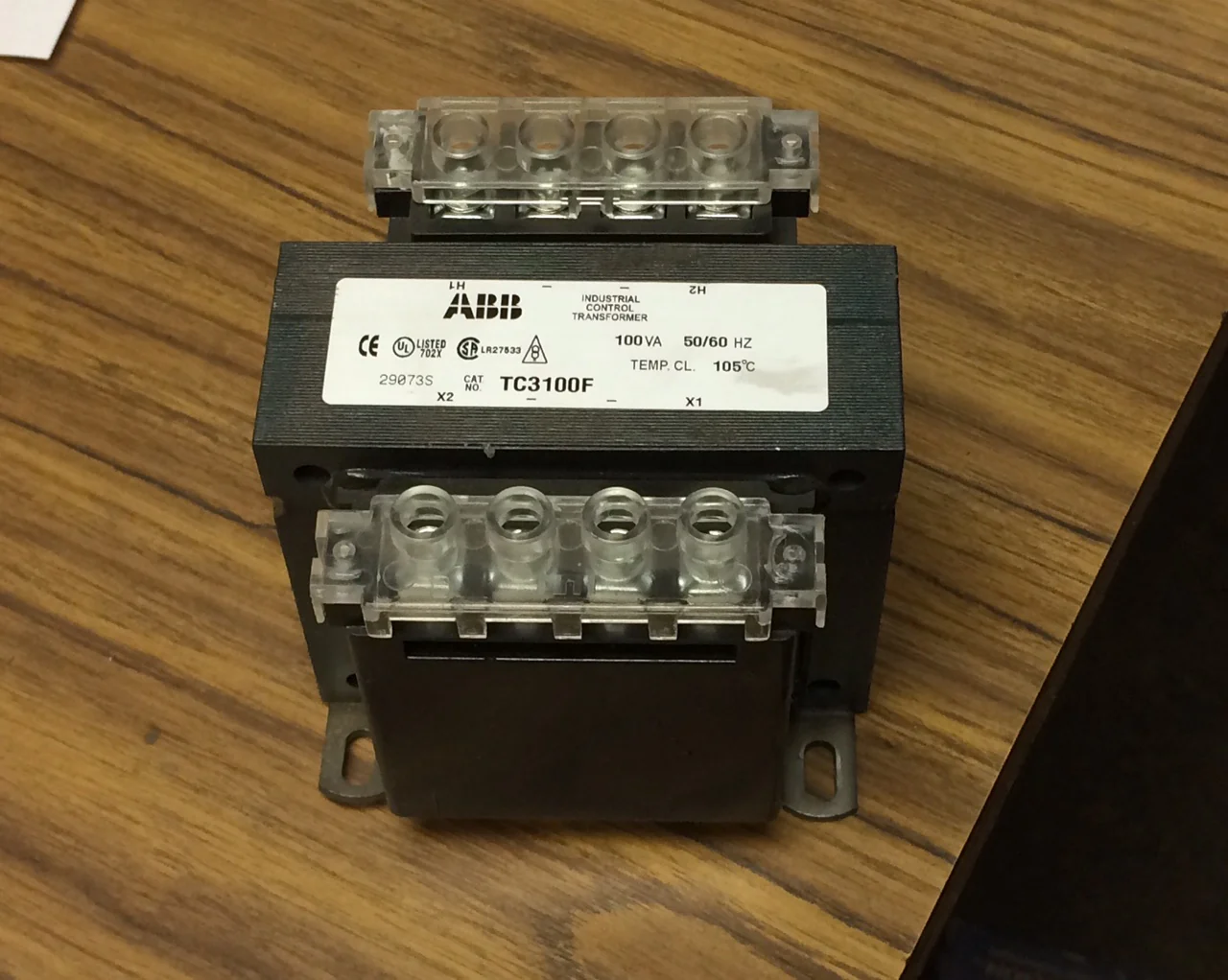 T Series Industrial Control Transformer 100/289 VA 8" Terminal 380 Primary and 24 Secondary