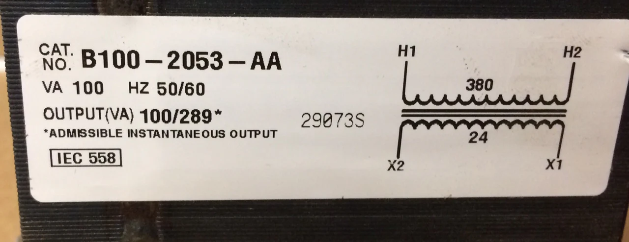 T Series Industrial Control Transformer 100/289 VA 8" Terminal 380 Primary and 24 Secondary - Image 4