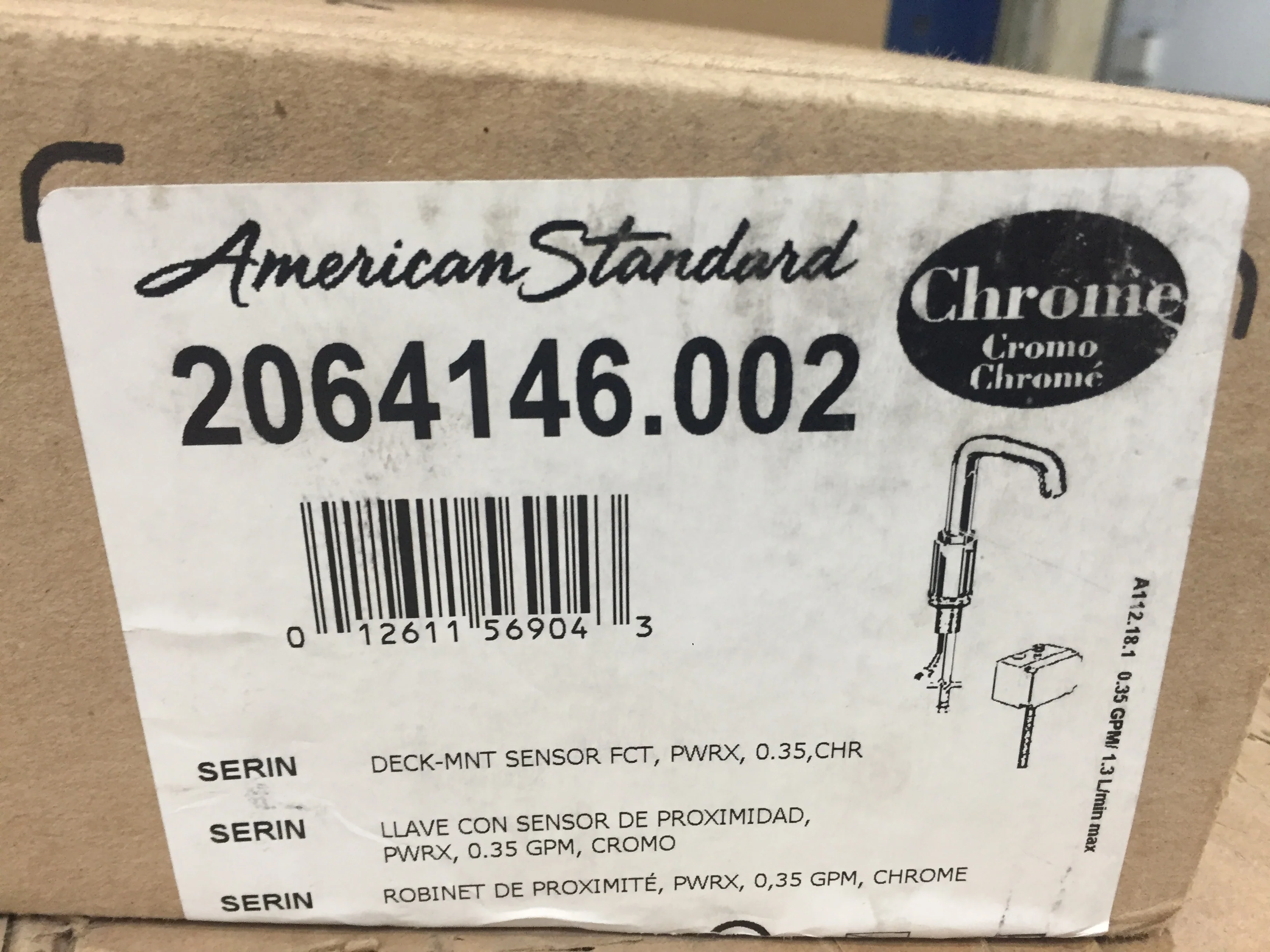 Serin Series No Handle Sensor Deck-Mount Bathroom Faucet; Chrome - Image 5