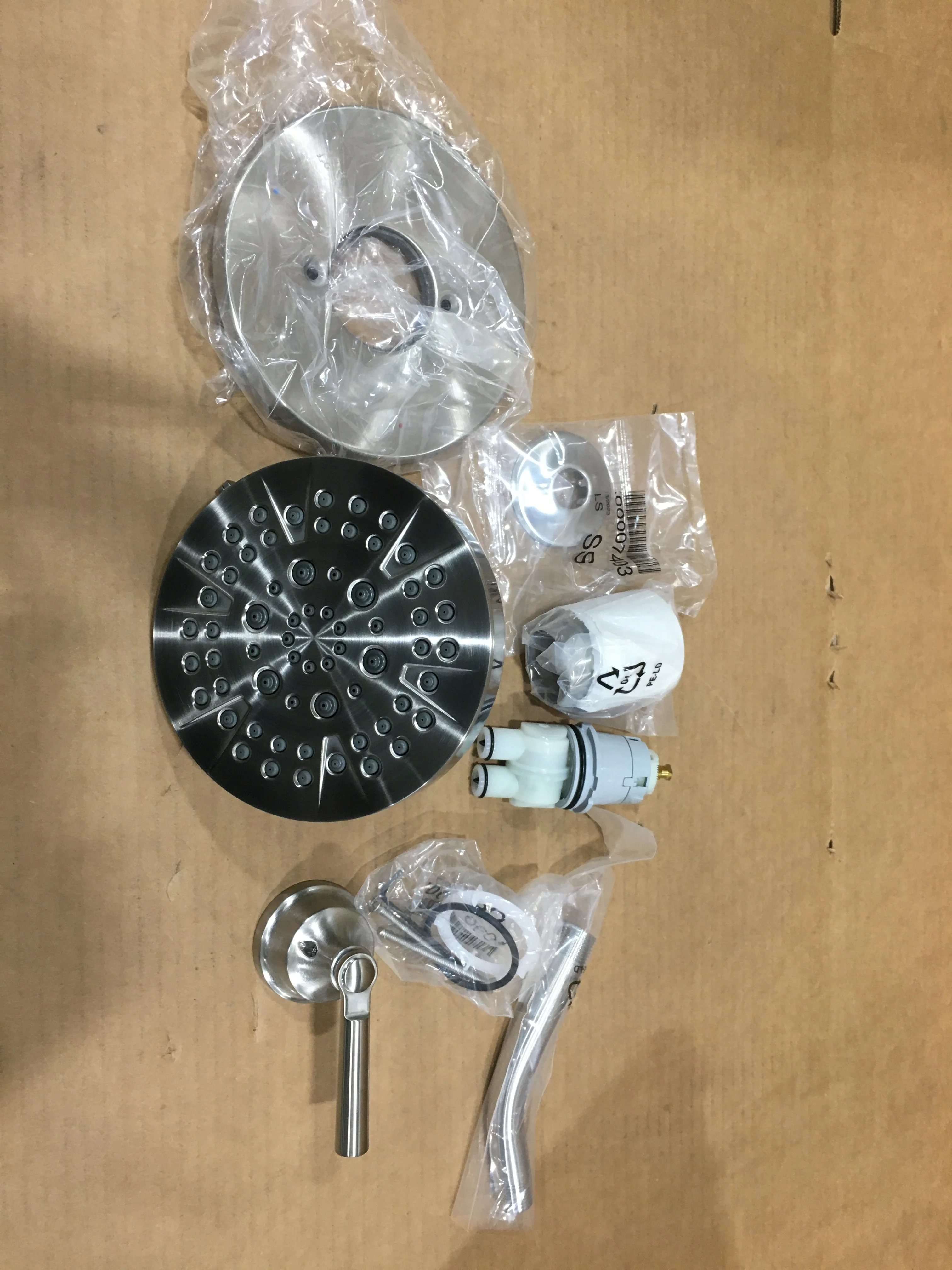 Shower Valve Trim Kit, Shower Faucet Set, Shower Head and Handle Set, Brilliance Stainless