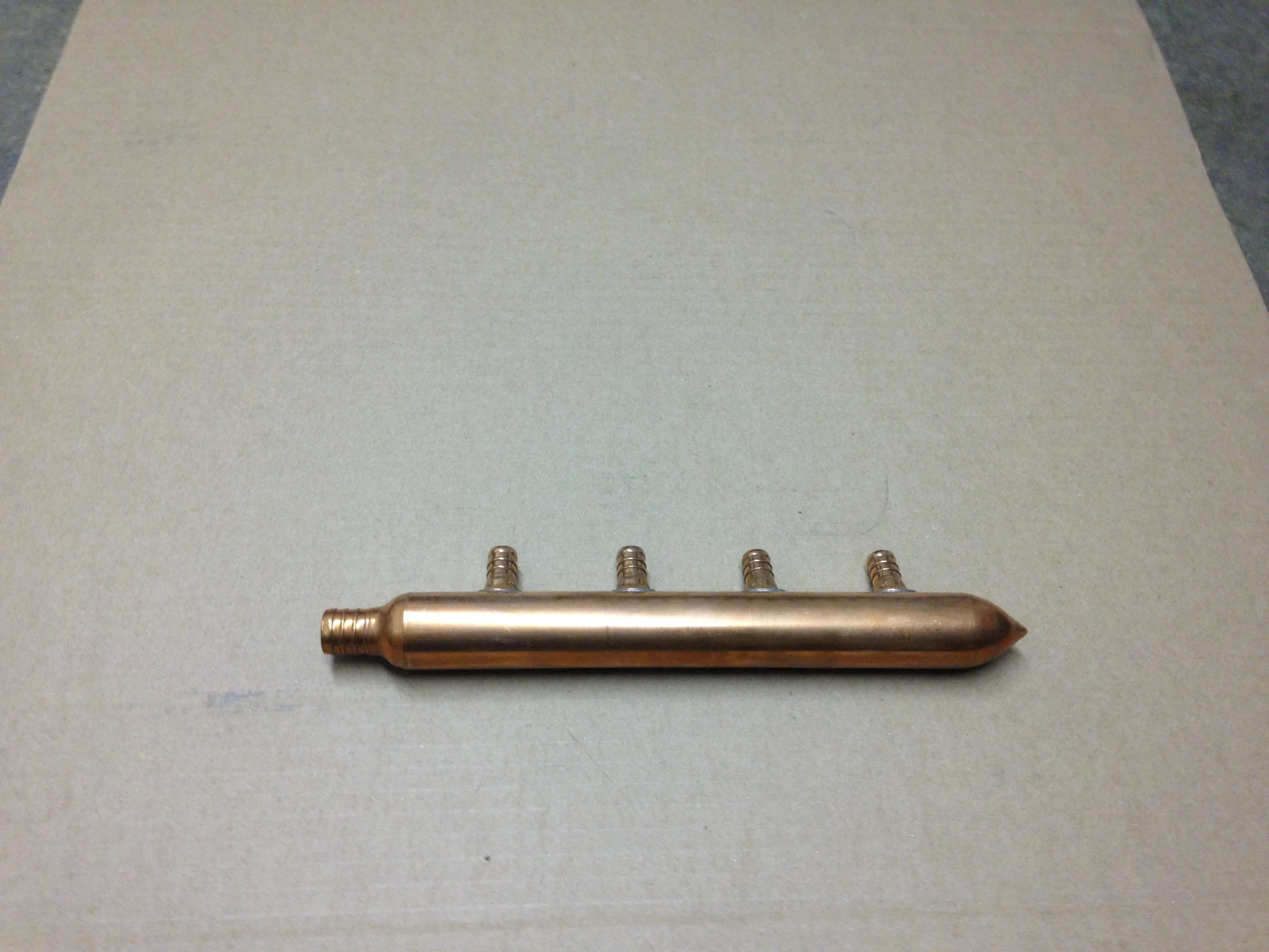Powerpex Copper Manifold, 4 Port, 1/2" 215944