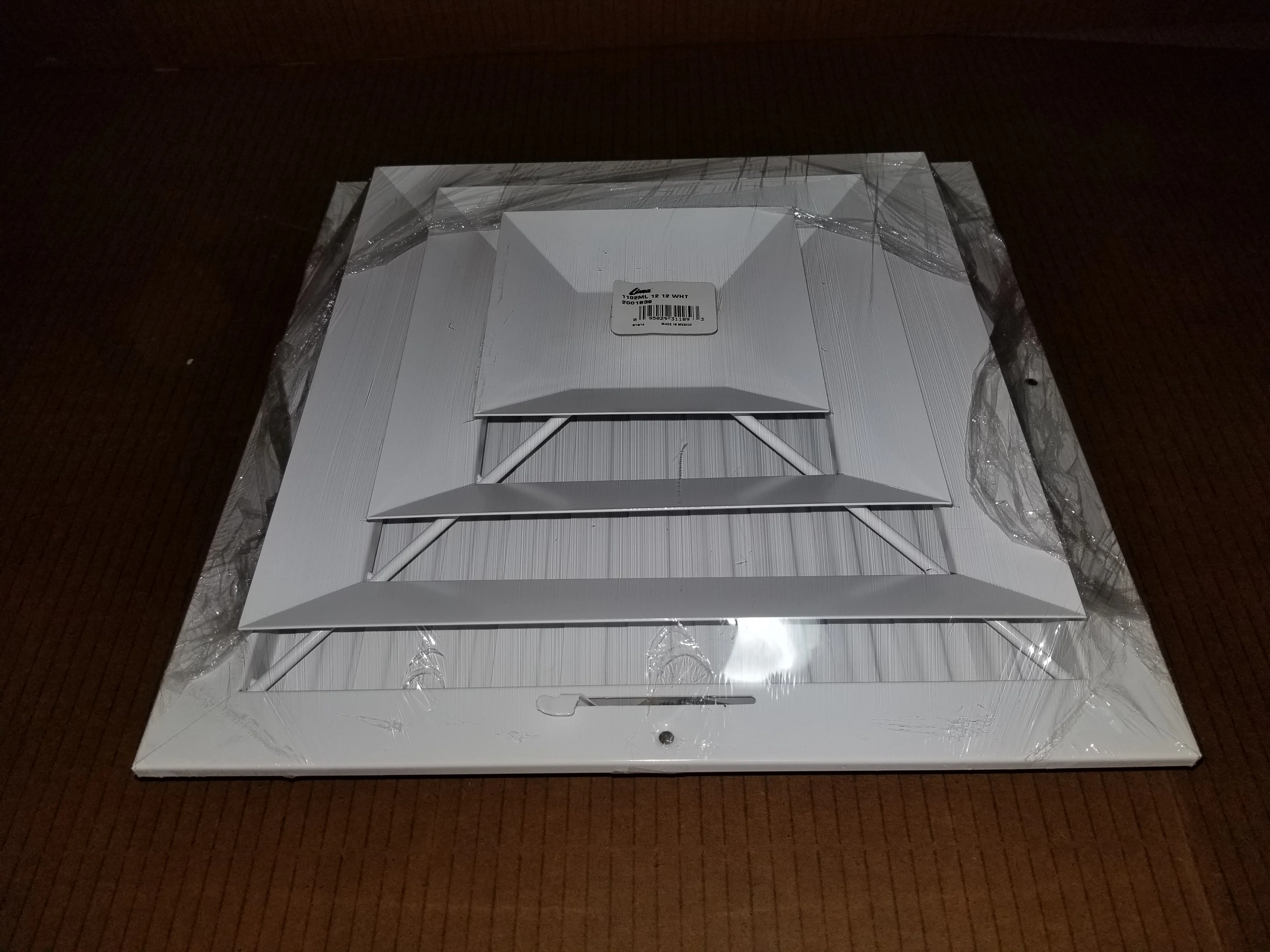 SQUARE CEILING SUPPLY DIFFUSER 12" X 12" WHITE