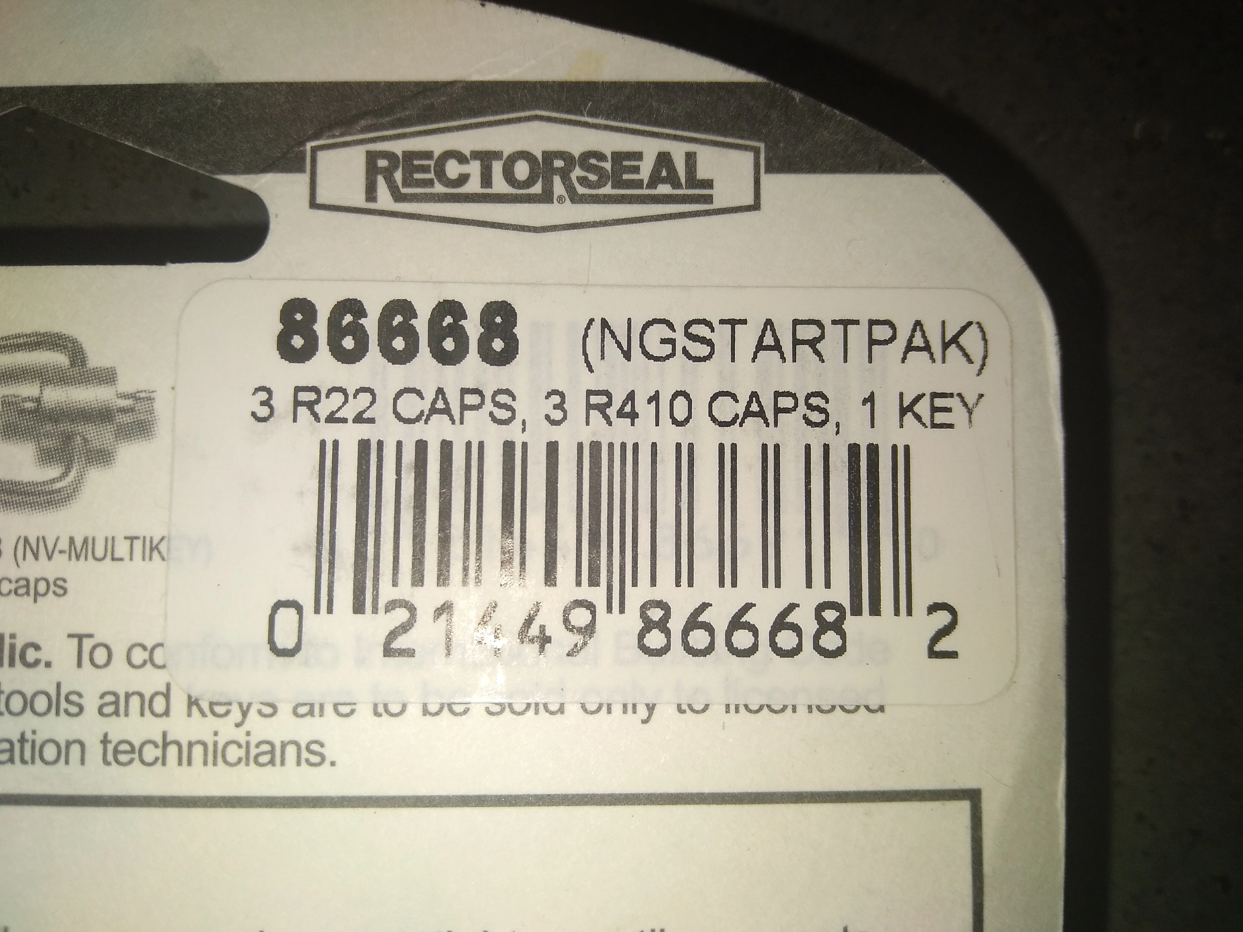 Tamper Resistant Refrigerant Cap Starter Pack R22,R410A - Image 2