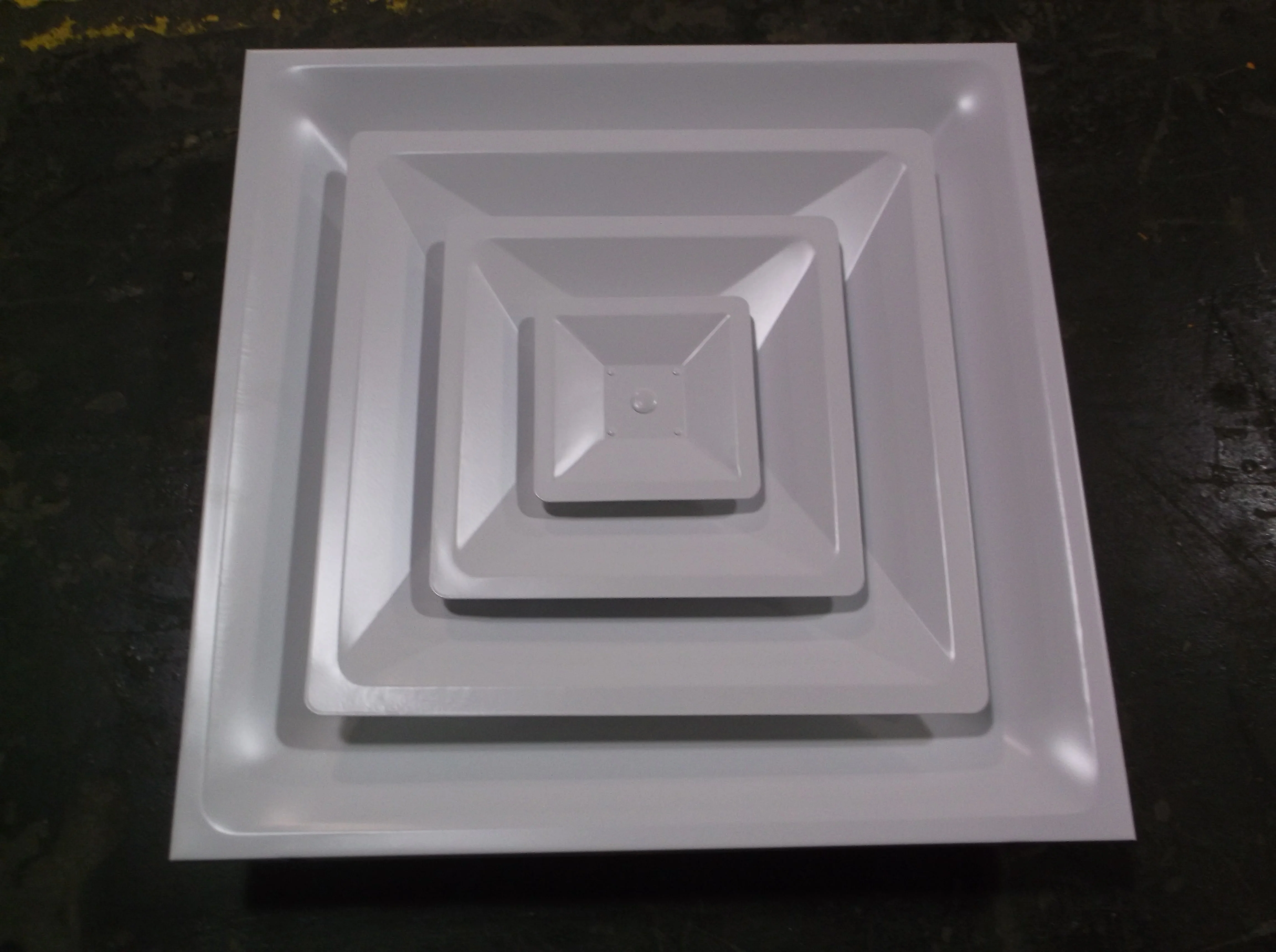 T-BAR 3 CONE 12" ROUND 24" X 24" HIGH VELOCITY SUPPLY DIFFUSER, WHITE