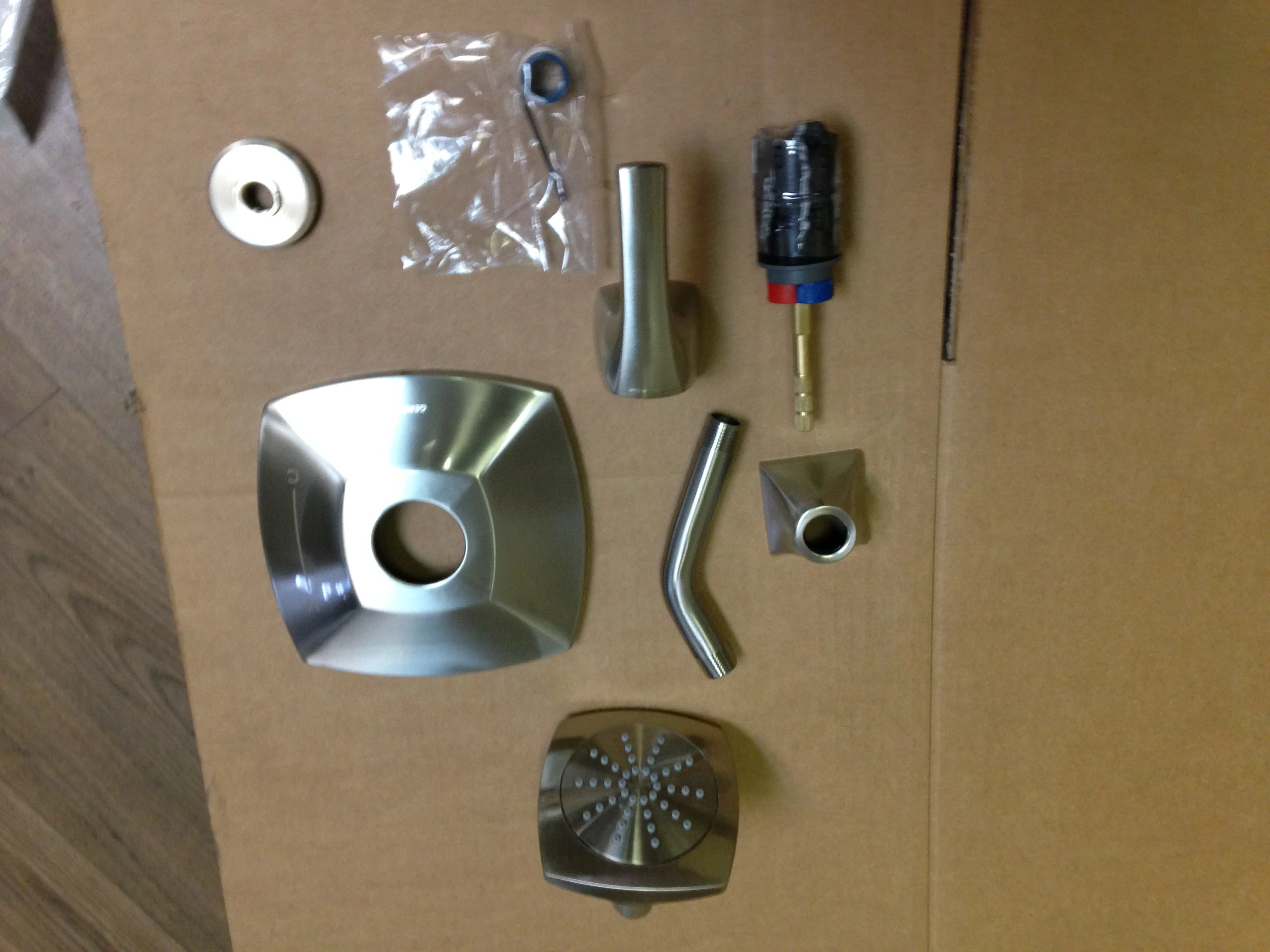 Single Handle Pressure Balance Shower Trim Kit & Ceramic Disc Cartridge; Trim Only, Brushed Nickel
