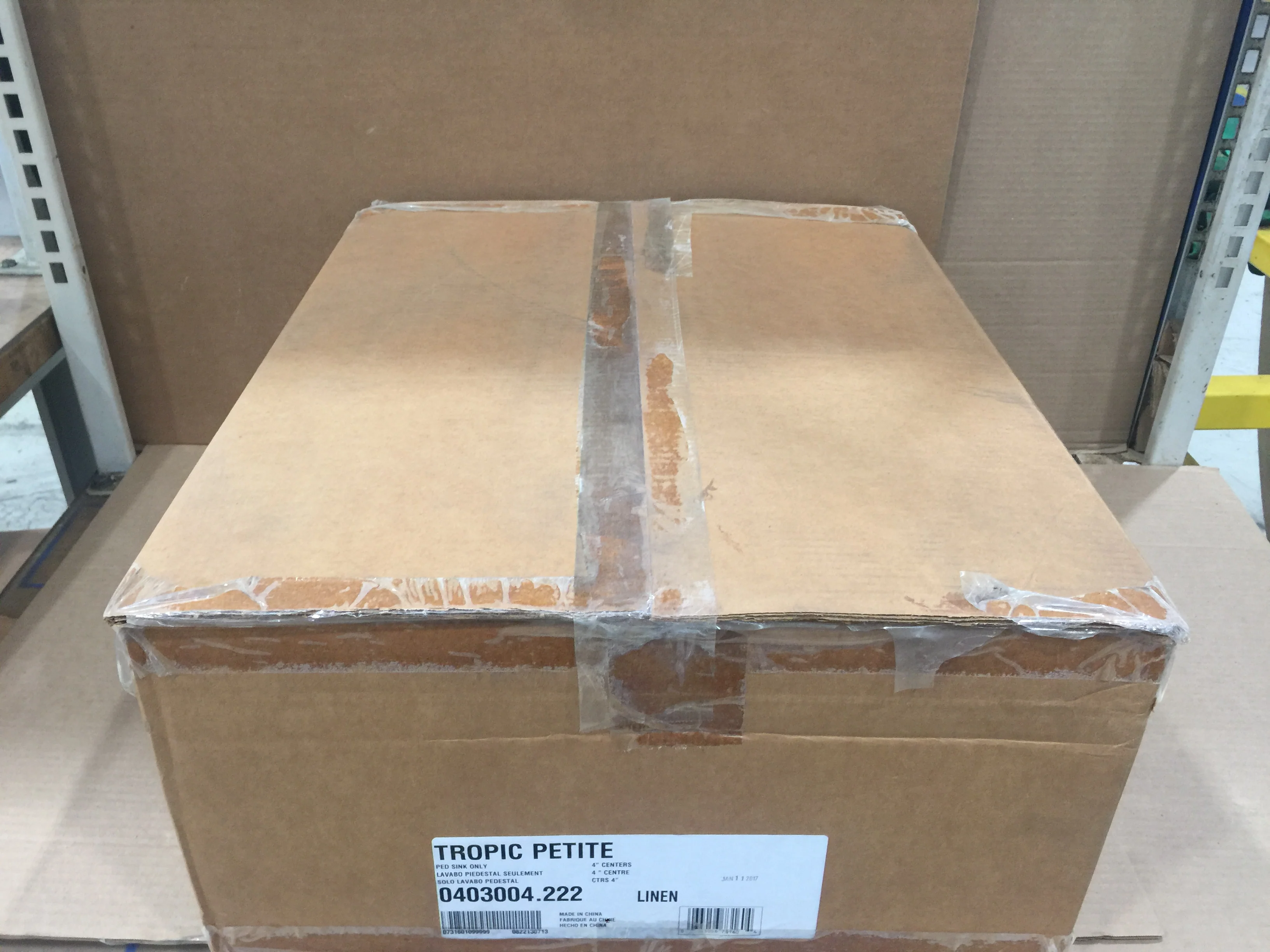 Tropic Petite Pedestal Sink Only Linen - Image 3