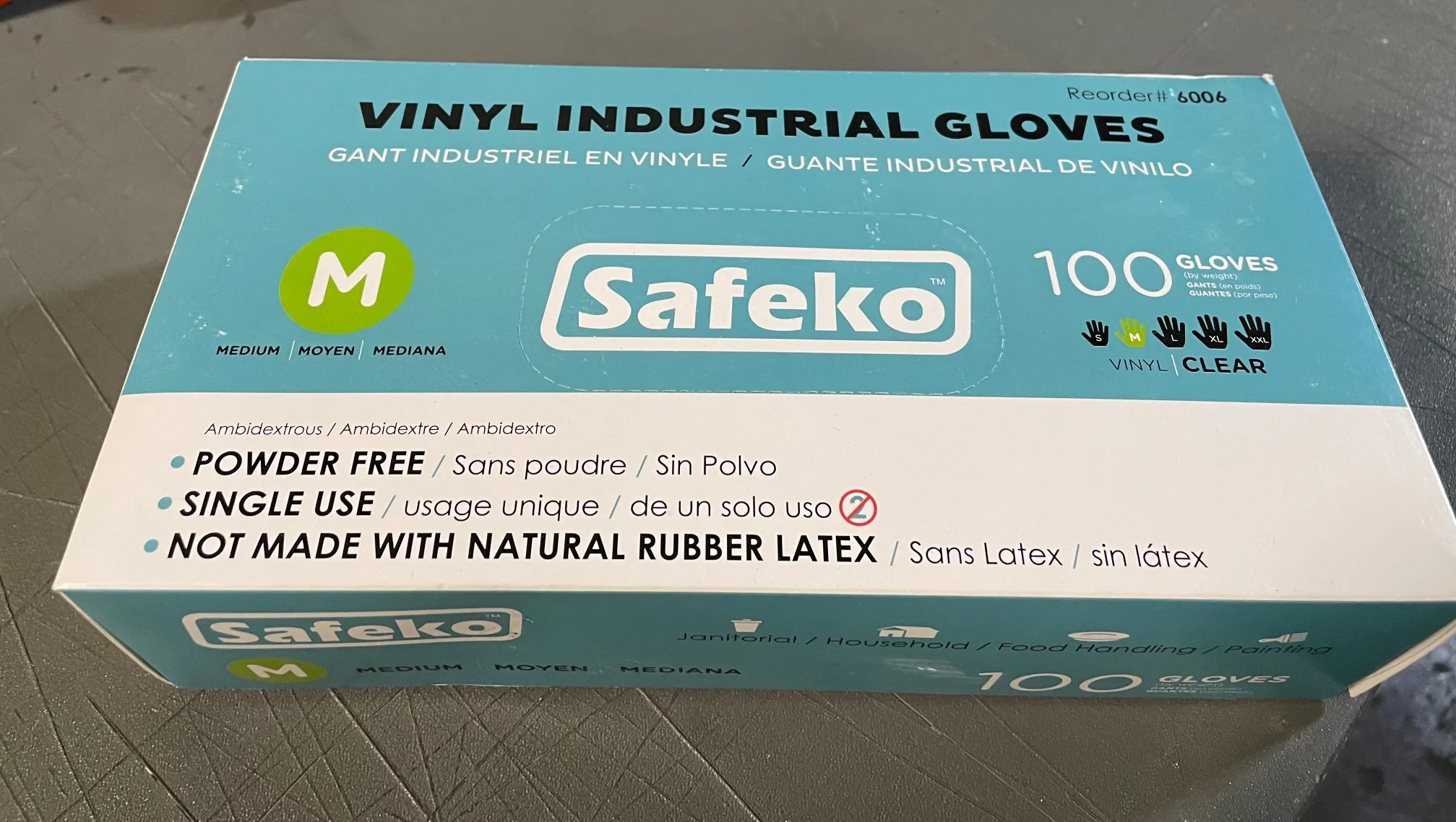Vinyl Industrial Powder Free Clear Size Medium Gloves/100 Per Box - Image 2