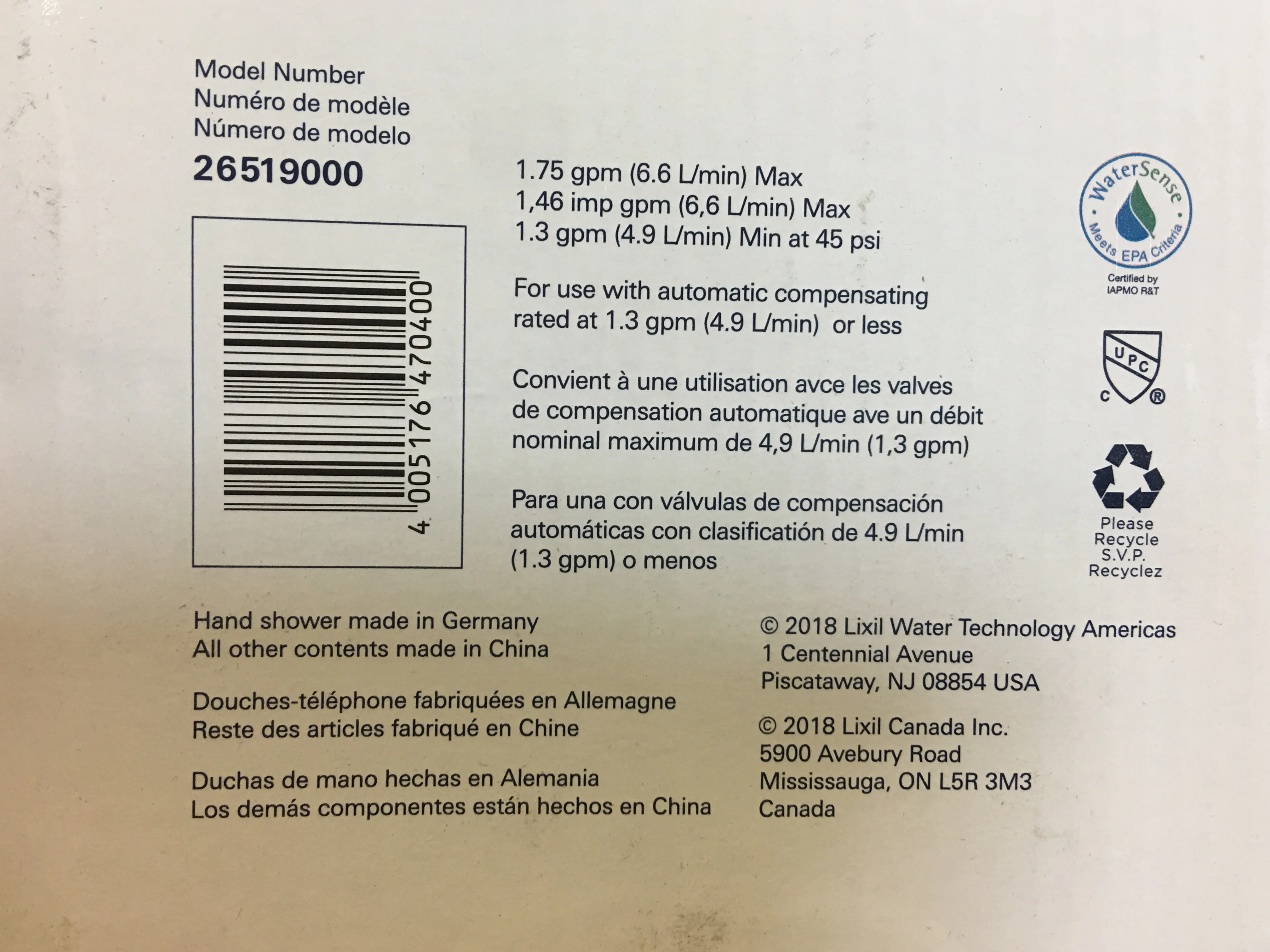 Vitalio Comfort Handshower-4 Sprays - Image 4